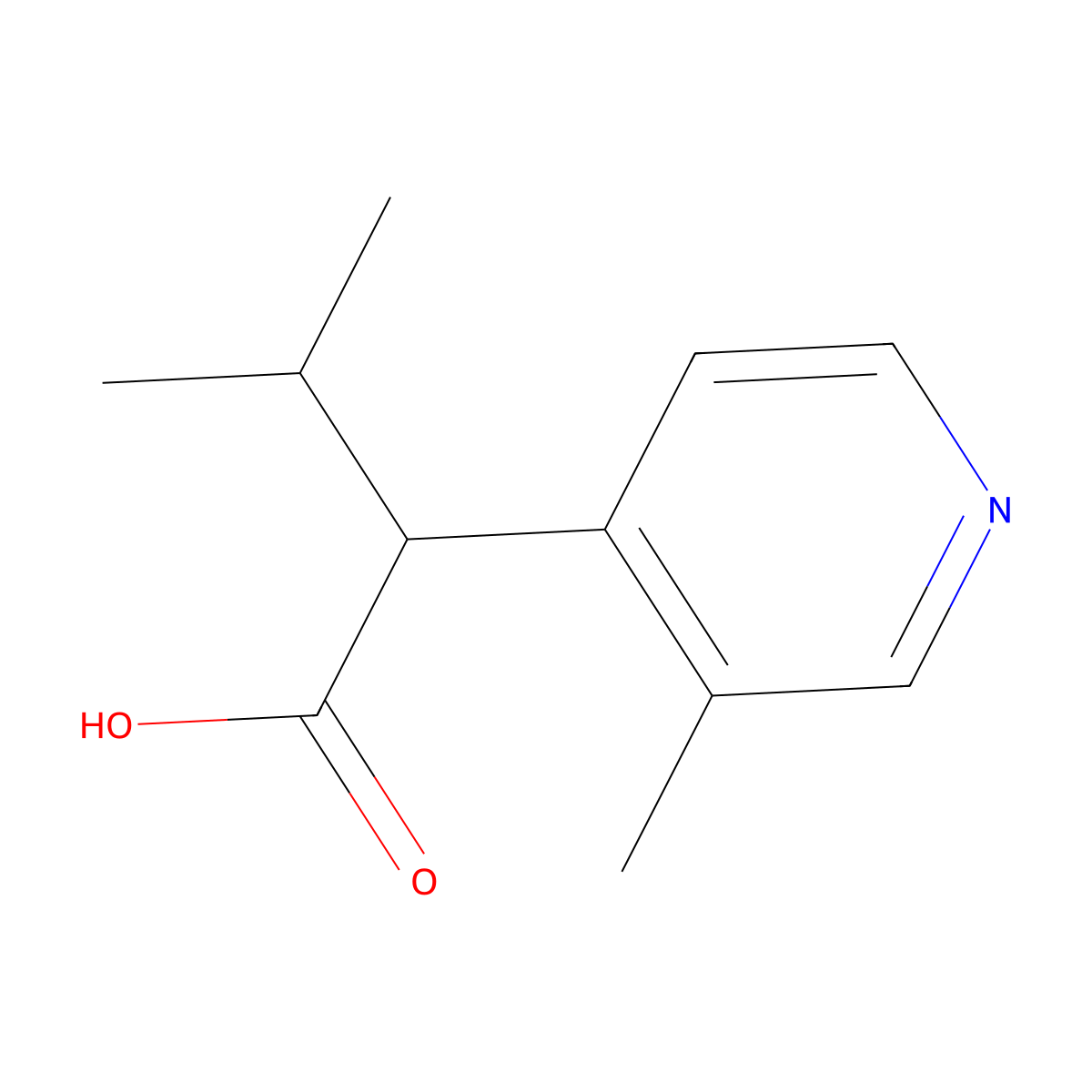3-Methyl-2-(3-methylpyridin-4-yl)butanoic acid molecular structure, CAS 1526827-12-2