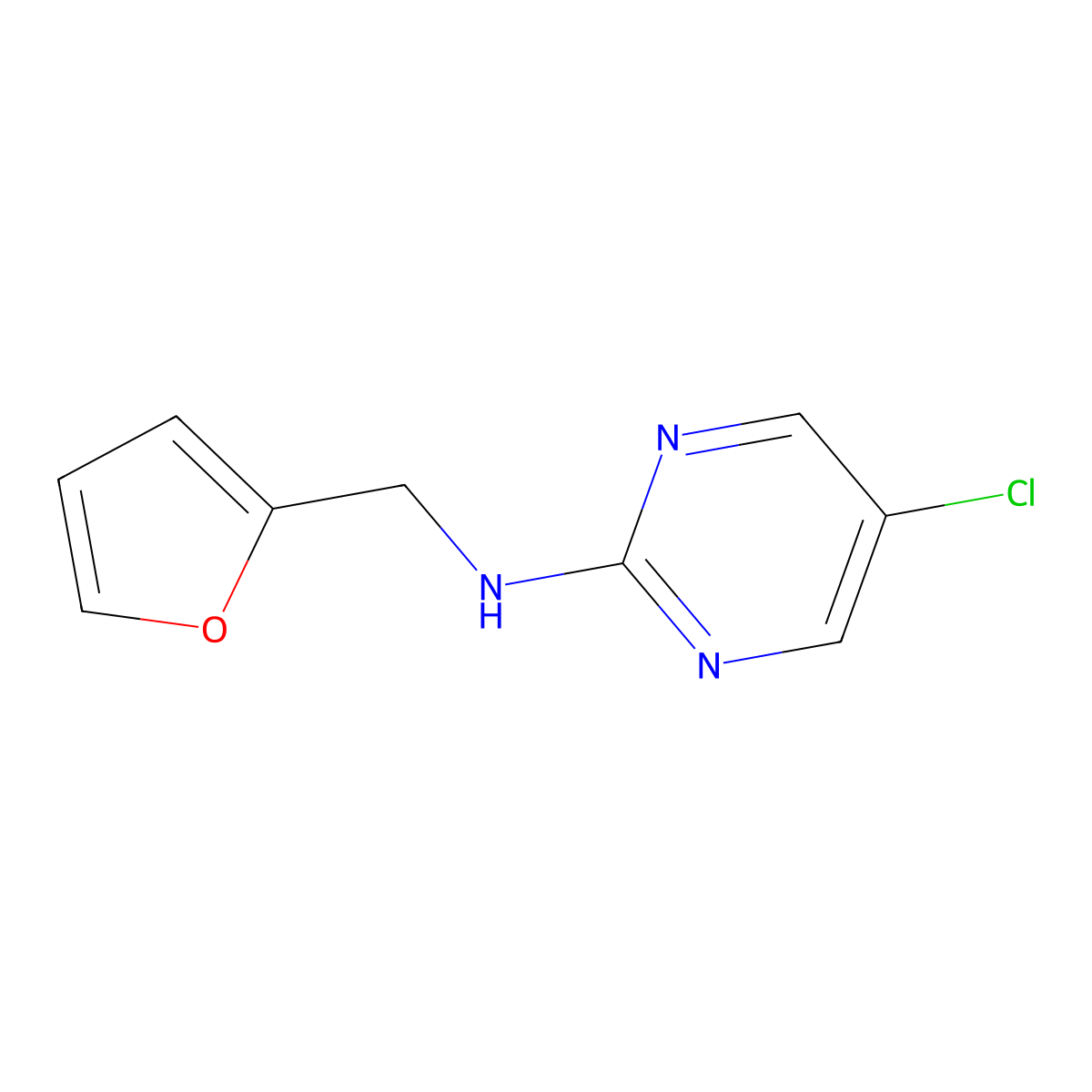 5-Chloro-N-(furan-2-ylmethyl)pyrimidin-2-amine molecular structure, CAS 1526836-87-2