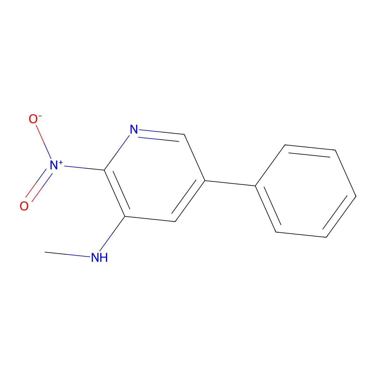 N-methyl-2-nitro-5-phenylpyridin-3-amine molecular structure, CAS 152684-14-5