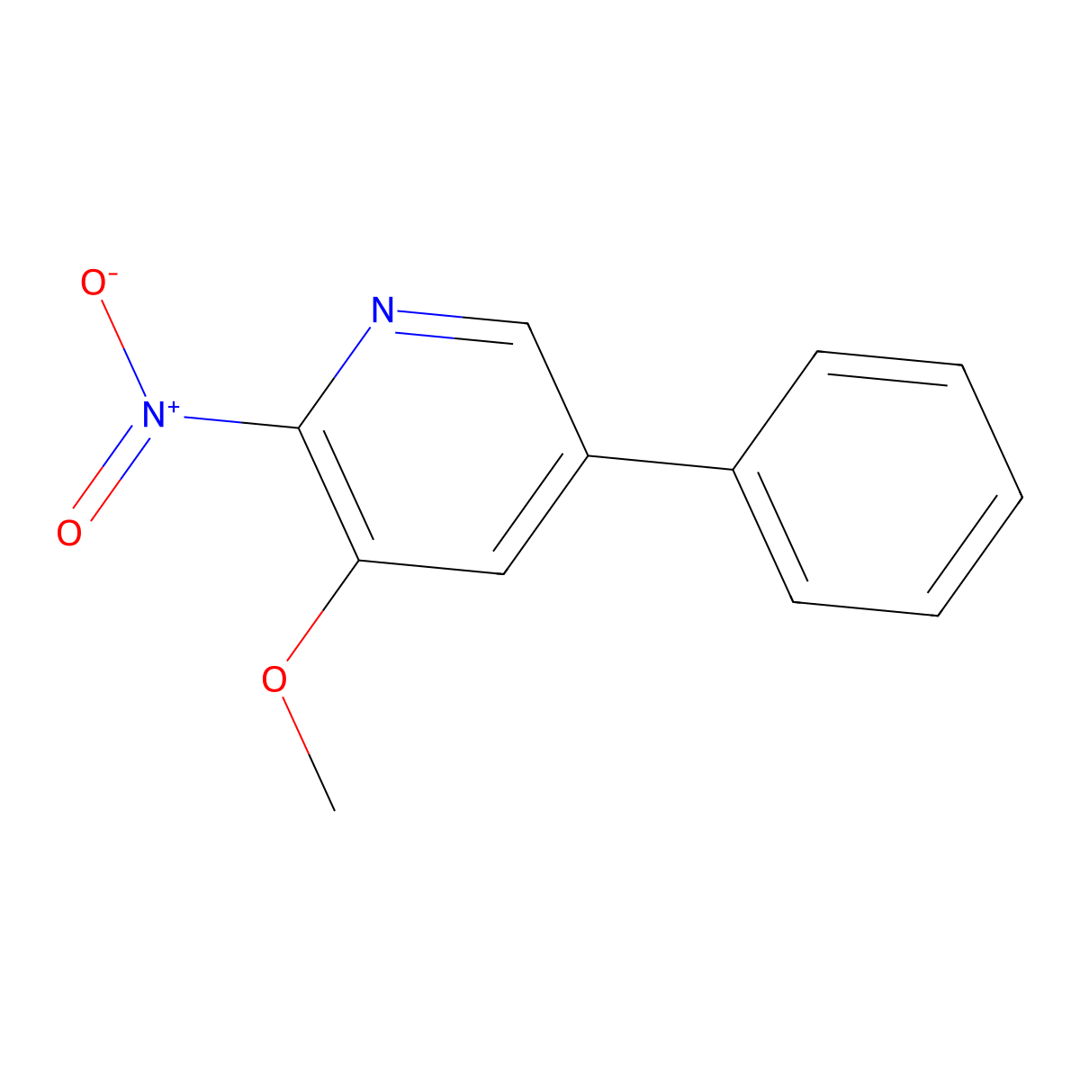 3-Methoxy-2-nitro-5-phenylpyridine molecular structure, CAS 152684-17-8