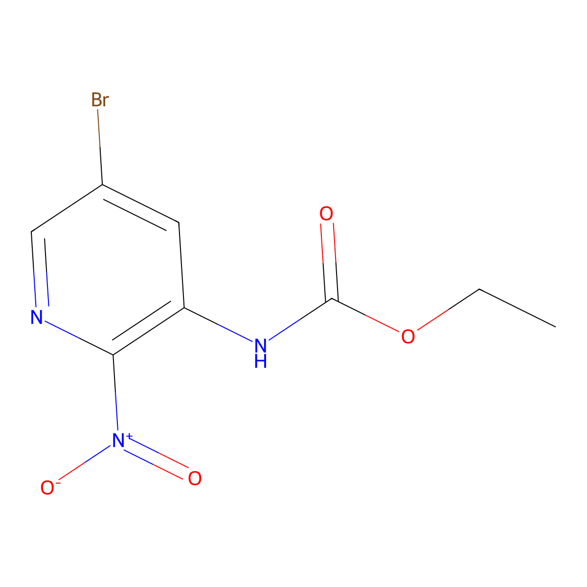 Ethyl (5-bromo-2-nitropyridin-3-yl)carbamate molecular structure, CAS 152684-25-8