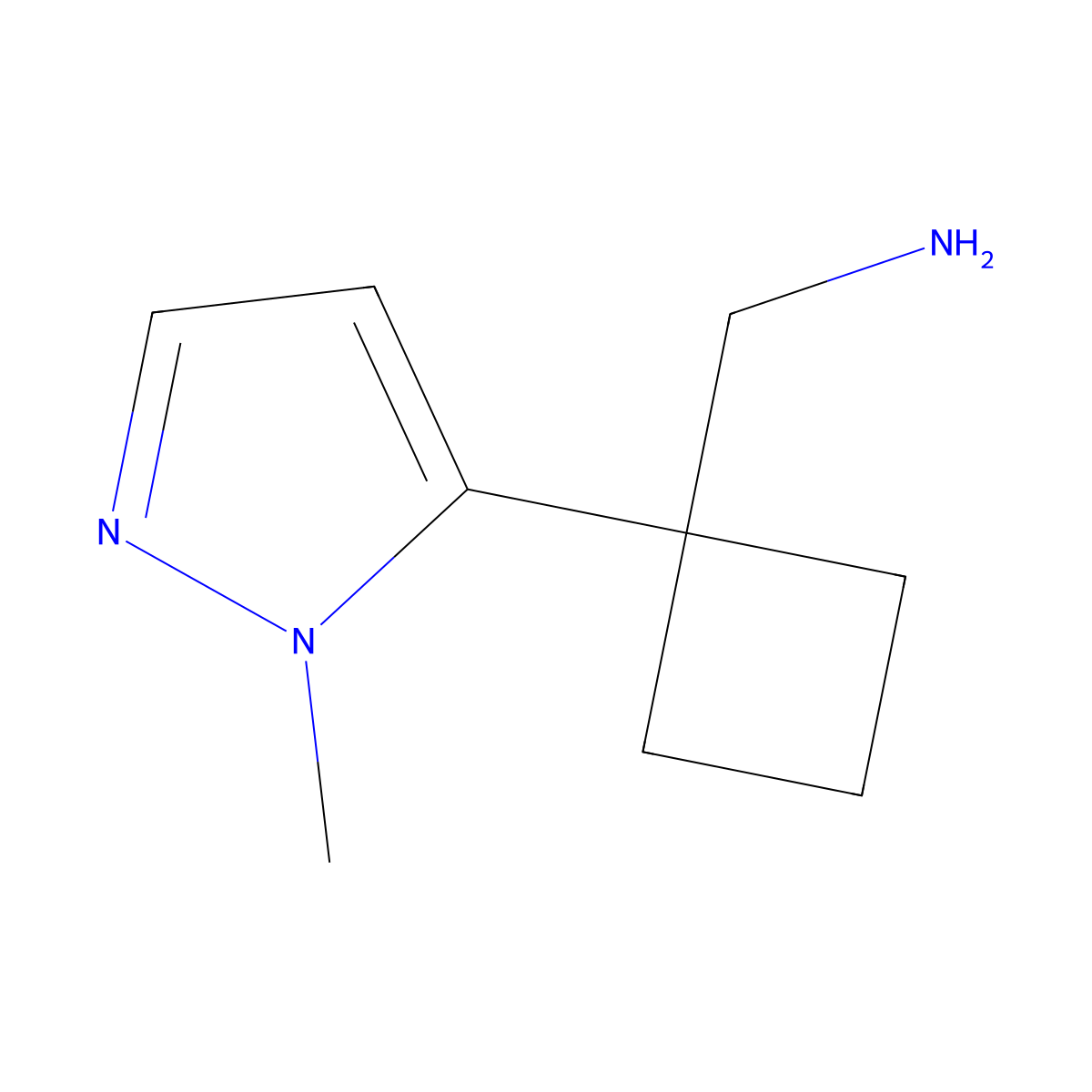 [1-(1-Methyl-1H-pyrazol-5-yl)cyclobutyl]methanamine molecular structure, CAS 1526841-20-2