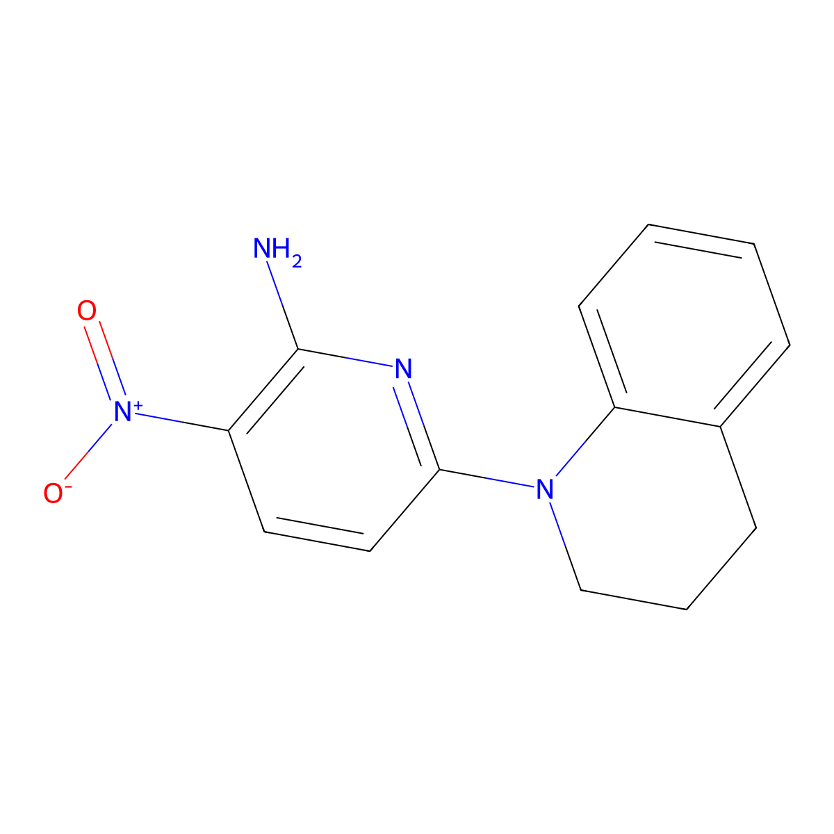 6-(3,4-dihydroquinolin-1(2H)-yl)-3-nitropyridin-2-amine molecular structure, CAS 1526842-17-0