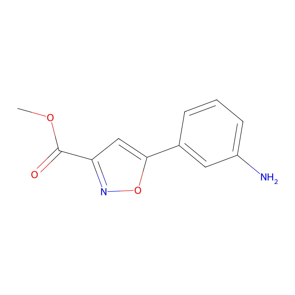 Methyl 5-(3-aminophenyl)isoxazole-3-carboxylate molecular structure, CAS 1526853-06-4