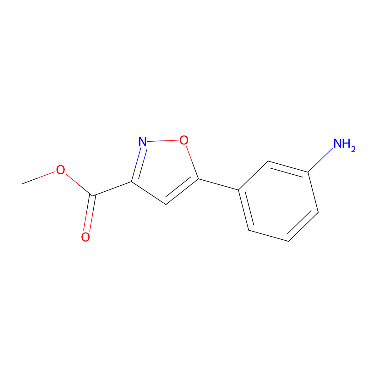 Methyl 5-(3-aminophenyl)isoxazole-3-carboxylate molecular structure, CAS 1526853-06-4