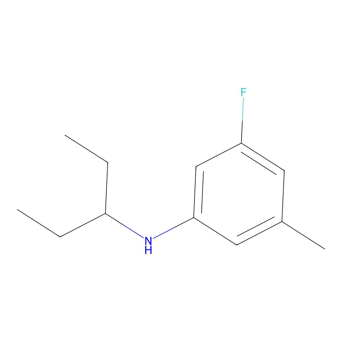 3-fluoro-5-methyl-N-(pentan-3-yl)aniline molecular structure, CAS 1526855-59-3