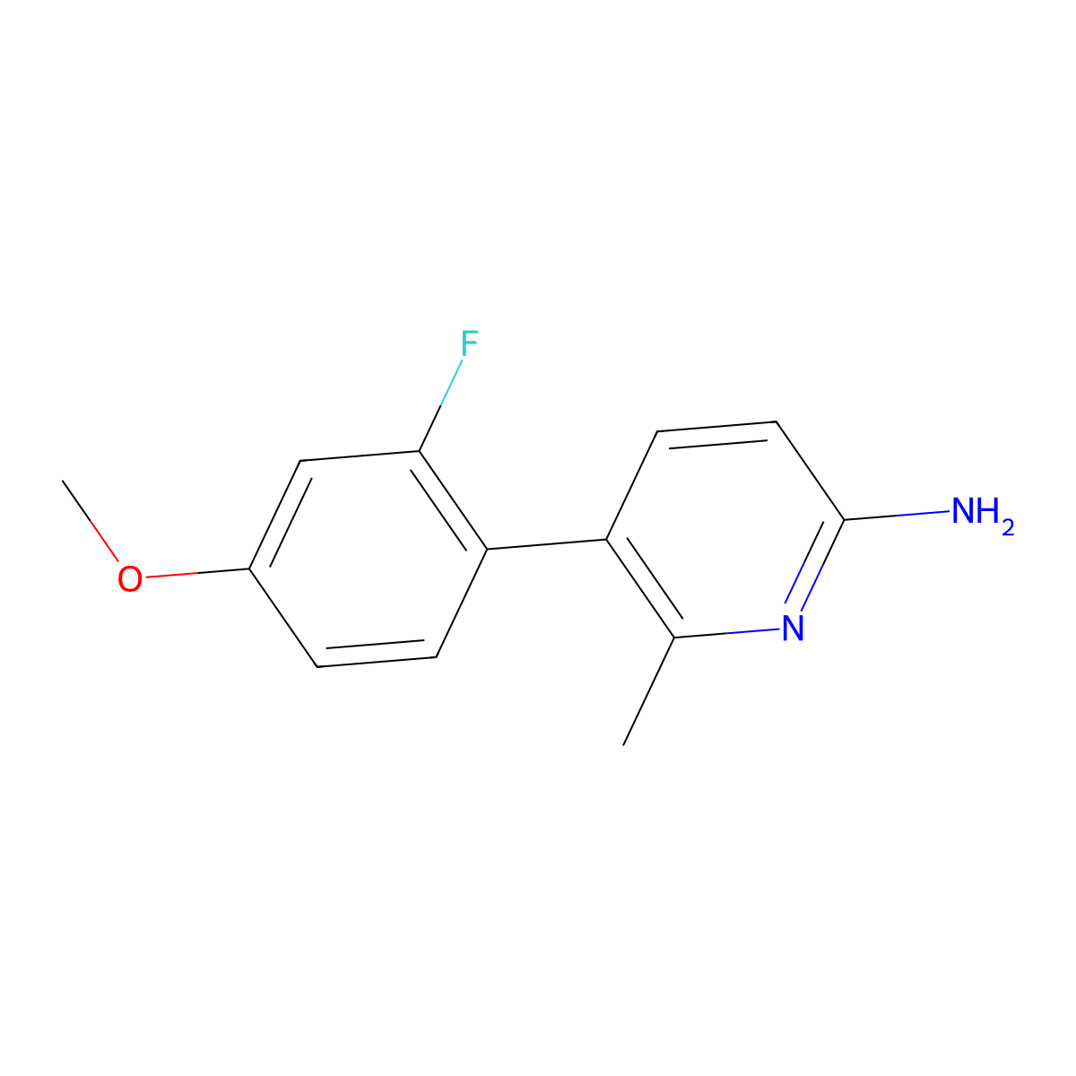 5-(2-Fluoro-4-methoxyphenyl)-6-methyl-2-pyridinamine molecular structure, CAS 1526861-77-7