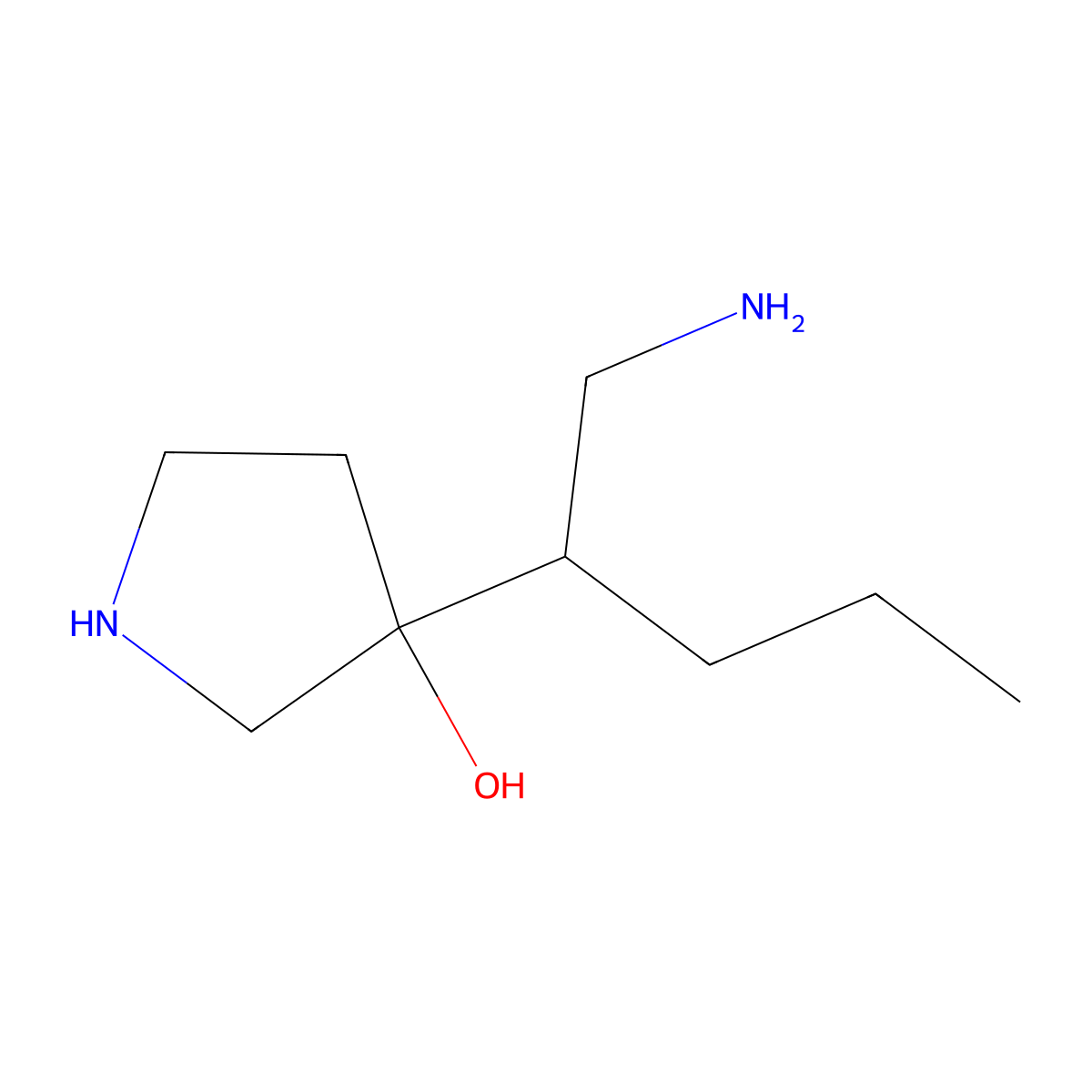 3-(1-Aminopentan-2-yl)pyrrolidin-3-ol molecular structure, CAS 1526866-61-4