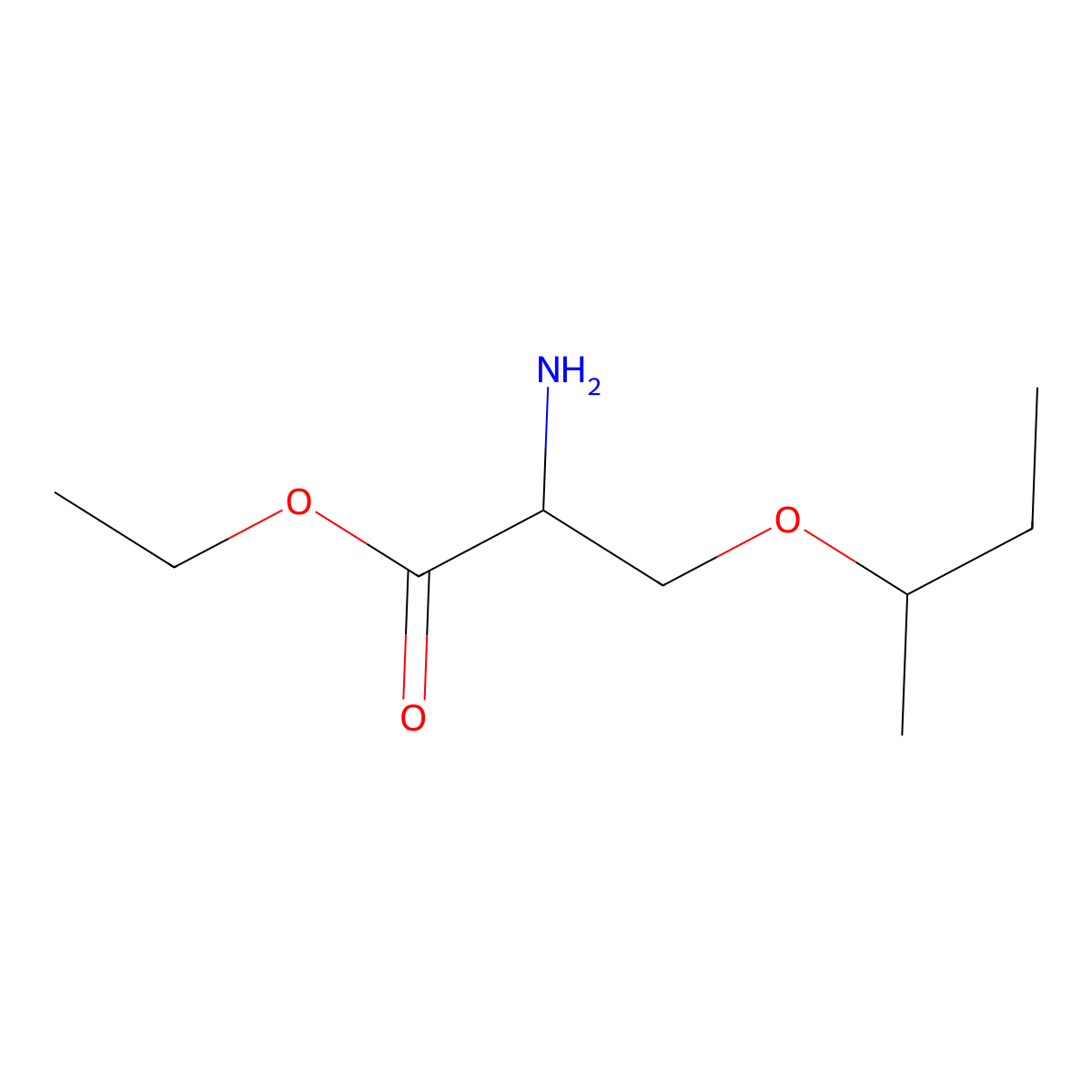 Ethyl 2-amino-3-(butan-2-yloxy)propanoate molecular structure, CAS 1526876-39-0