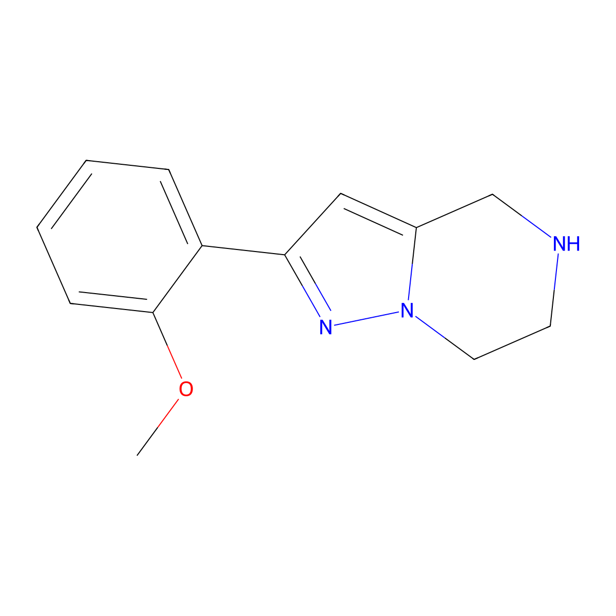 2-(2-Methoxyphenyl)-4,5,6,7-tetrahydropyrazolo[1,5-A]pyrazine molecular structure, CAS 1526876-63-0