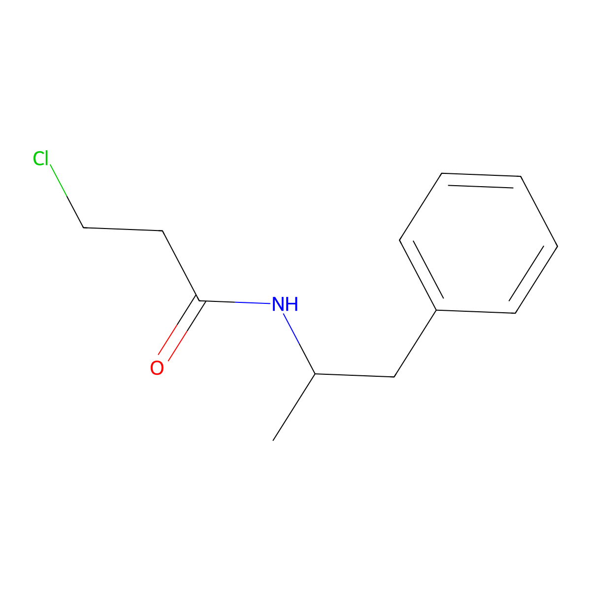 (-)-3-Chloro-N-(alpha-methylphenethyl)-propionamide molecular structure, CAS 15269-41-7