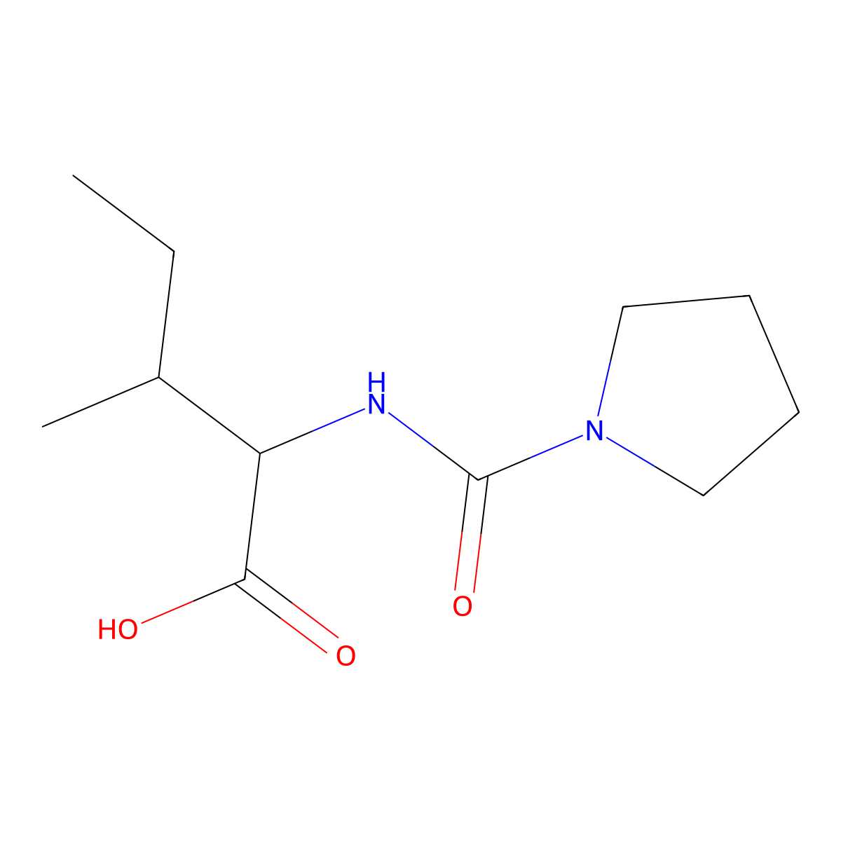 N-(pyrrolidin-1-ylcarbonyl)isoleucine molecular structure, CAS 1526903-17-2