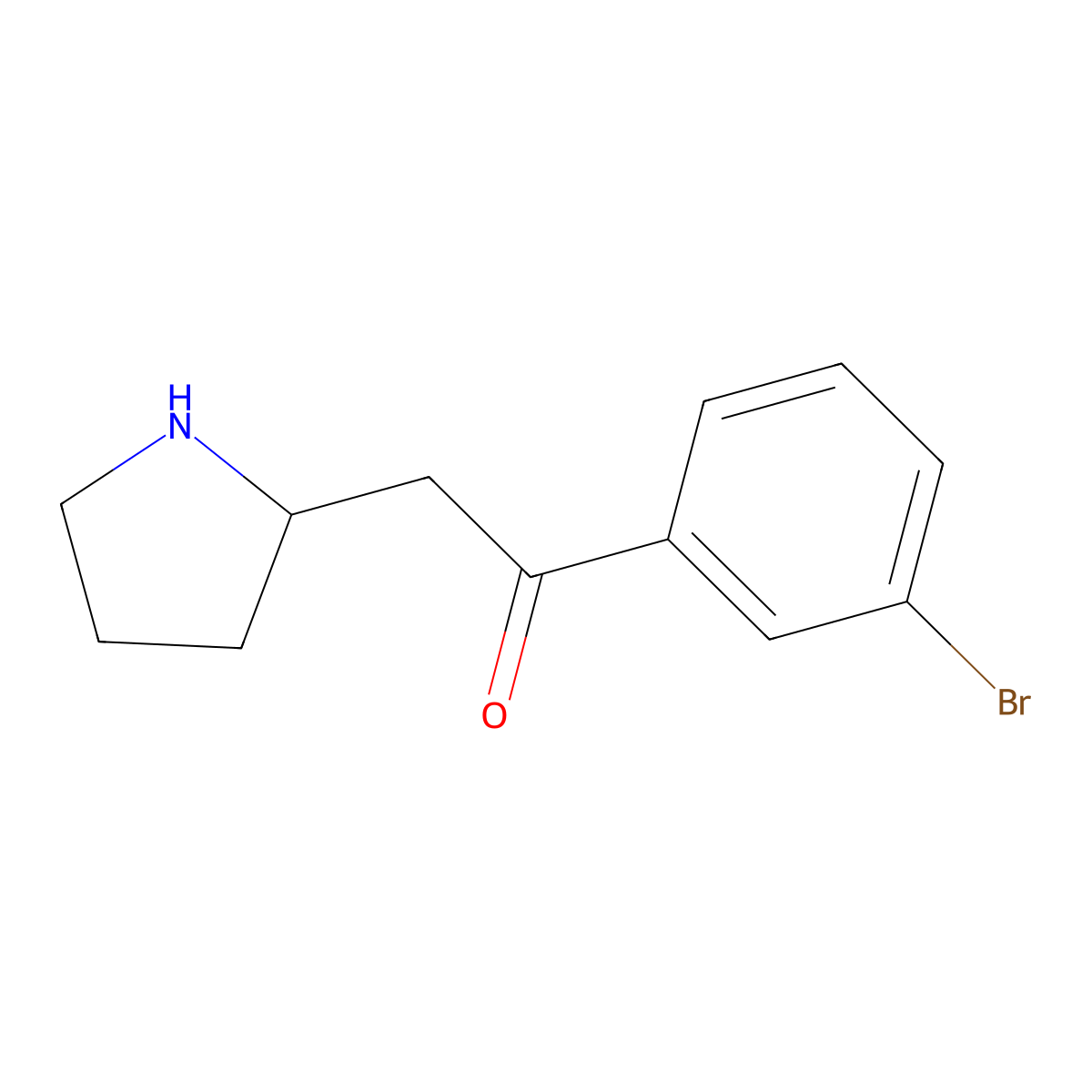 1-(3-Bromophenyl)-2-(pyrrolidin-2-YL)ethan-1-one molecular structure, CAS 1526953-35-4