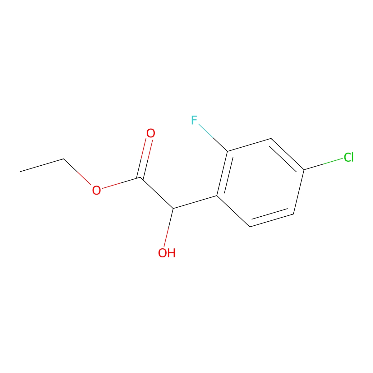 Ethyl 4-chloro-2-fluoro-alpha-hydroxybenZeneacetate molecular structure, CAS 1526956-86-4