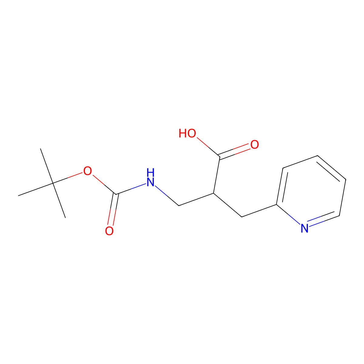 3-{[(Tert-butoxy)carbonyl]amino}-2-[(pyridin-2-yl)methyl]propanoic acid molecular structure, CAS 1526962-49-1