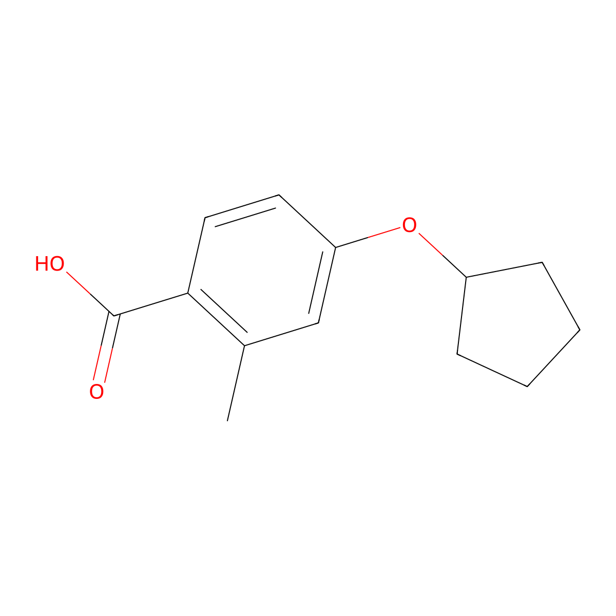 4-(Cyclopentyloxy)-2-methylbenzoic acid molecular structure, CAS 1526964-06-6