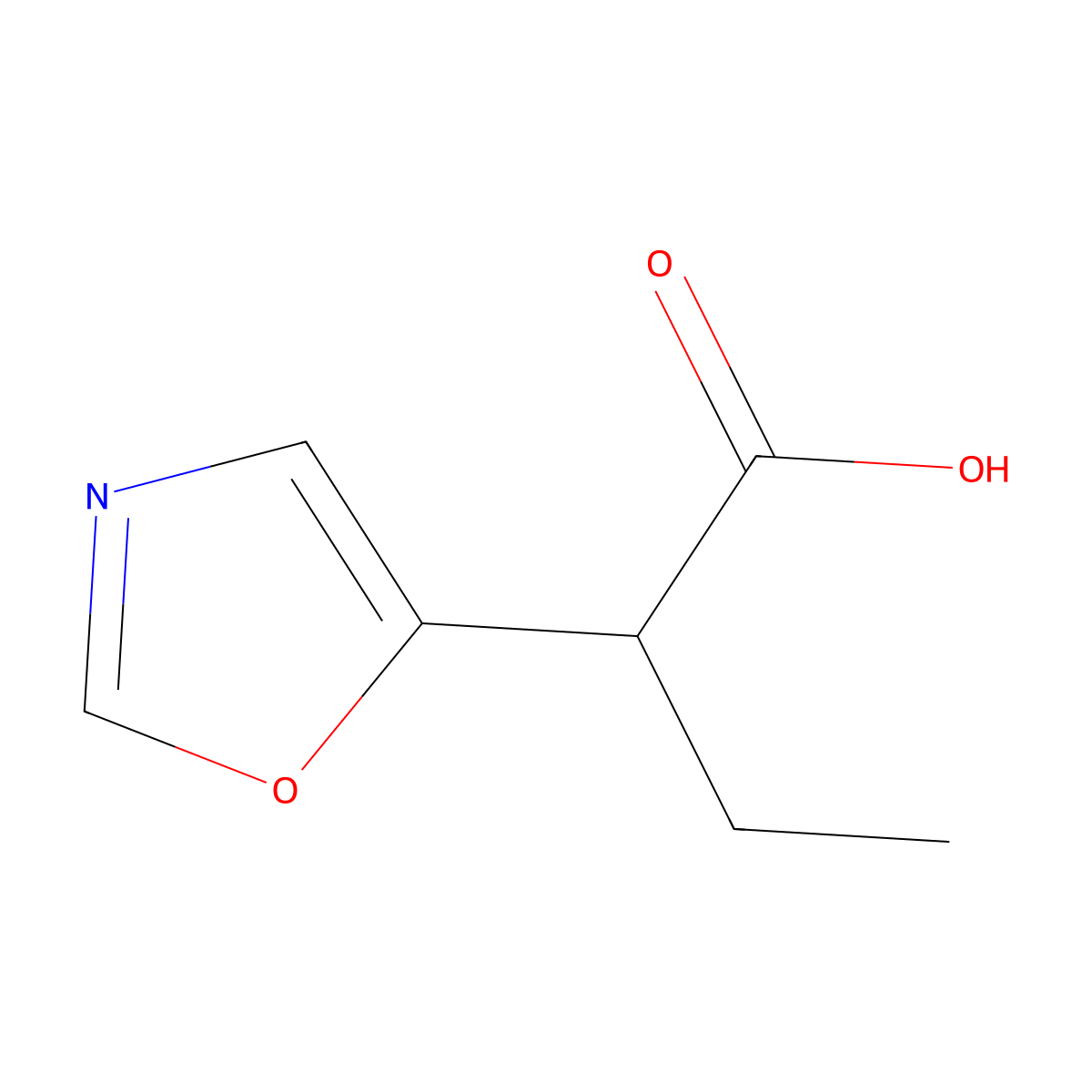 2-(1,3-Oxazol-5-yl)butanoic acid molecular structure, CAS 1526966-63-1