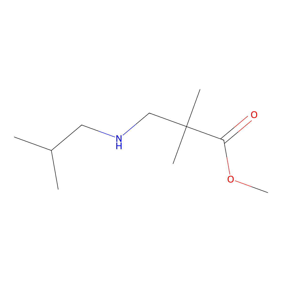 Methyl 3-(isobutylamino)-2,2-dimethylpropanoate molecular structure, CAS 1526987-25-6