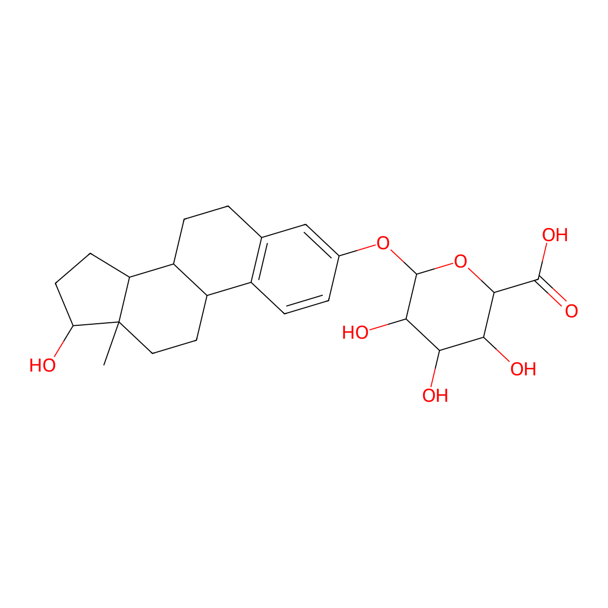 Estradiol 3-glucuronide molecular structure, CAS 15270-30-1