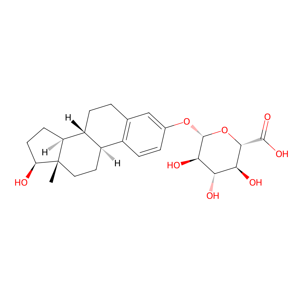 Estradiol 3-glucuronide molecular structure, CAS 15270-30-1