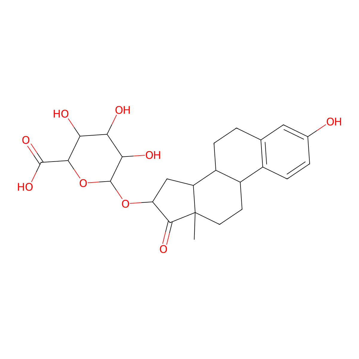 16a-Hydroxyestrone 16-b-D-glucuronide molecular structure, CAS 15270-34-5