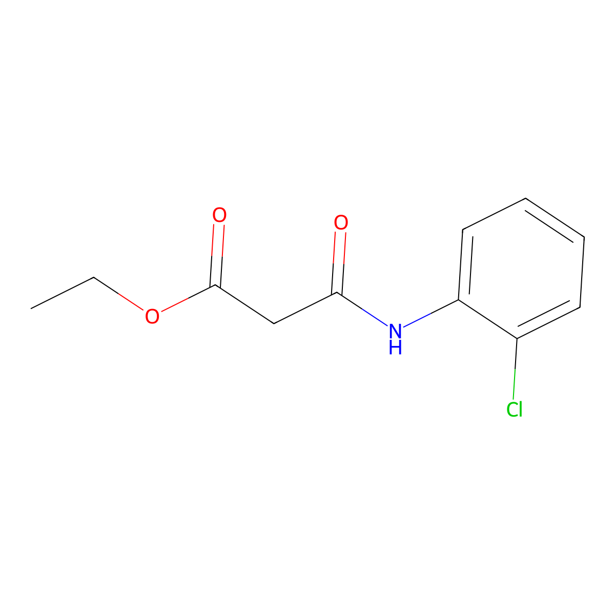 Ethyl 3-[(2-chlorophenyl)amino]-3-oxopropanoate molecular structure, CAS 15270-54-9