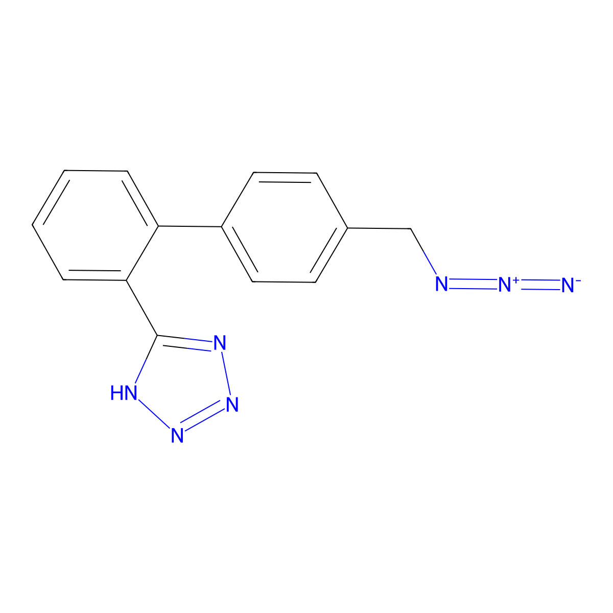 5-(4'-(Azidomethyl)(1,1'-biphenyl)-2-yl)-2H-tetrazole molecular structure, CAS 152708-24-2