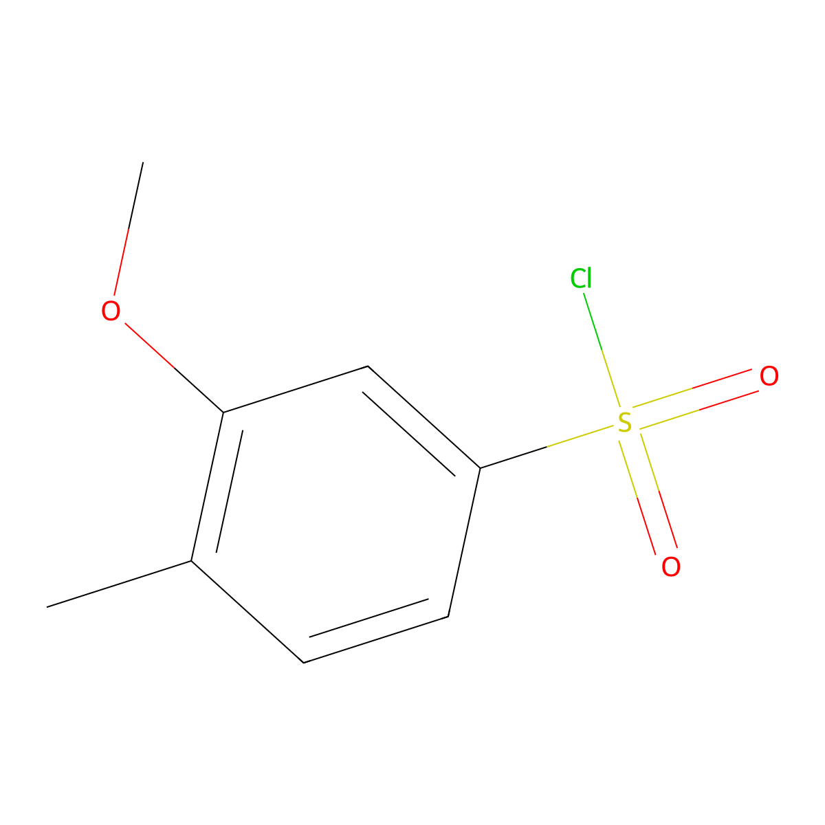 3-Methoxy-4-methylbenzene-1-sulfonyl chloride molecular structure, CAS 152708-83-3