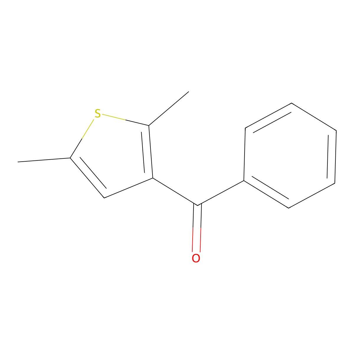(2,5-Dimethylthiophen-3-yl)(phenyl)methanone molecular structure, CAS 15271-04-2