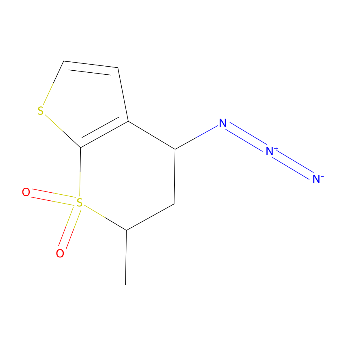 (2S,4S)-4-azido-2-methyl-2H,3H,4H-1lambda6-thieno[2,3-b]thiopyran-1,1-dione molecular structure, CAS 152710-99-1