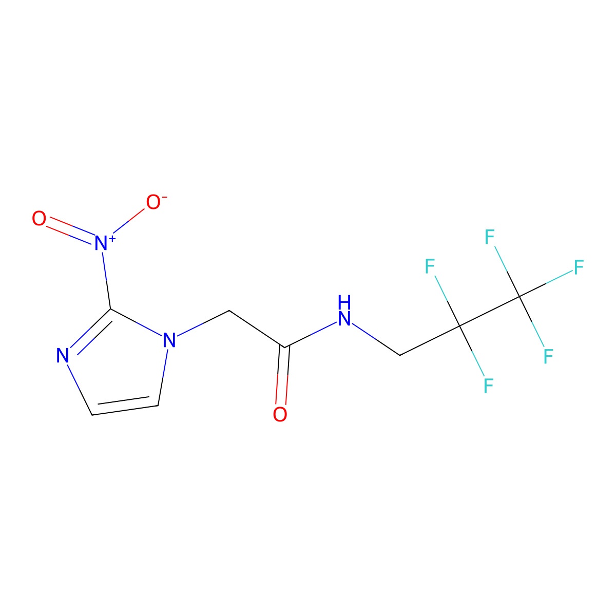 2-(2-nitro-1H-imidazol-1-yl)-N-(2,2,3,3,3-pentafluoropropyl)acetamide molecular structure, CAS 152721-37-4