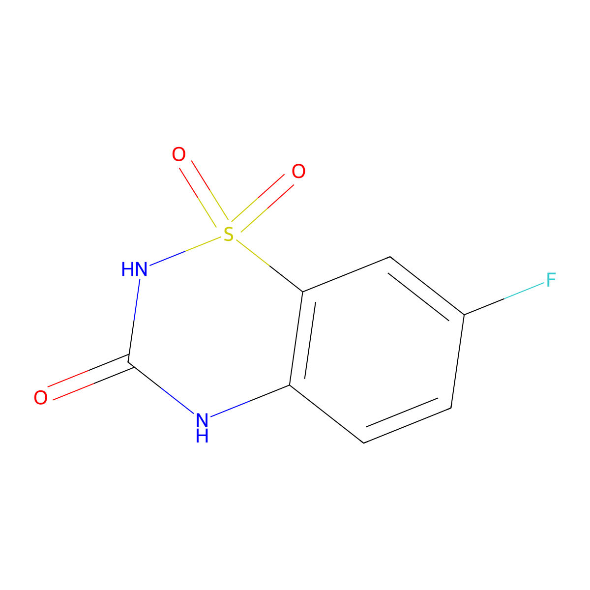 7-Fluoro-2H-benzo[e][1,2,4]thiadiazin-3(4H)-one 1,1-dioxide molecular structure, CAS 152721-97-6