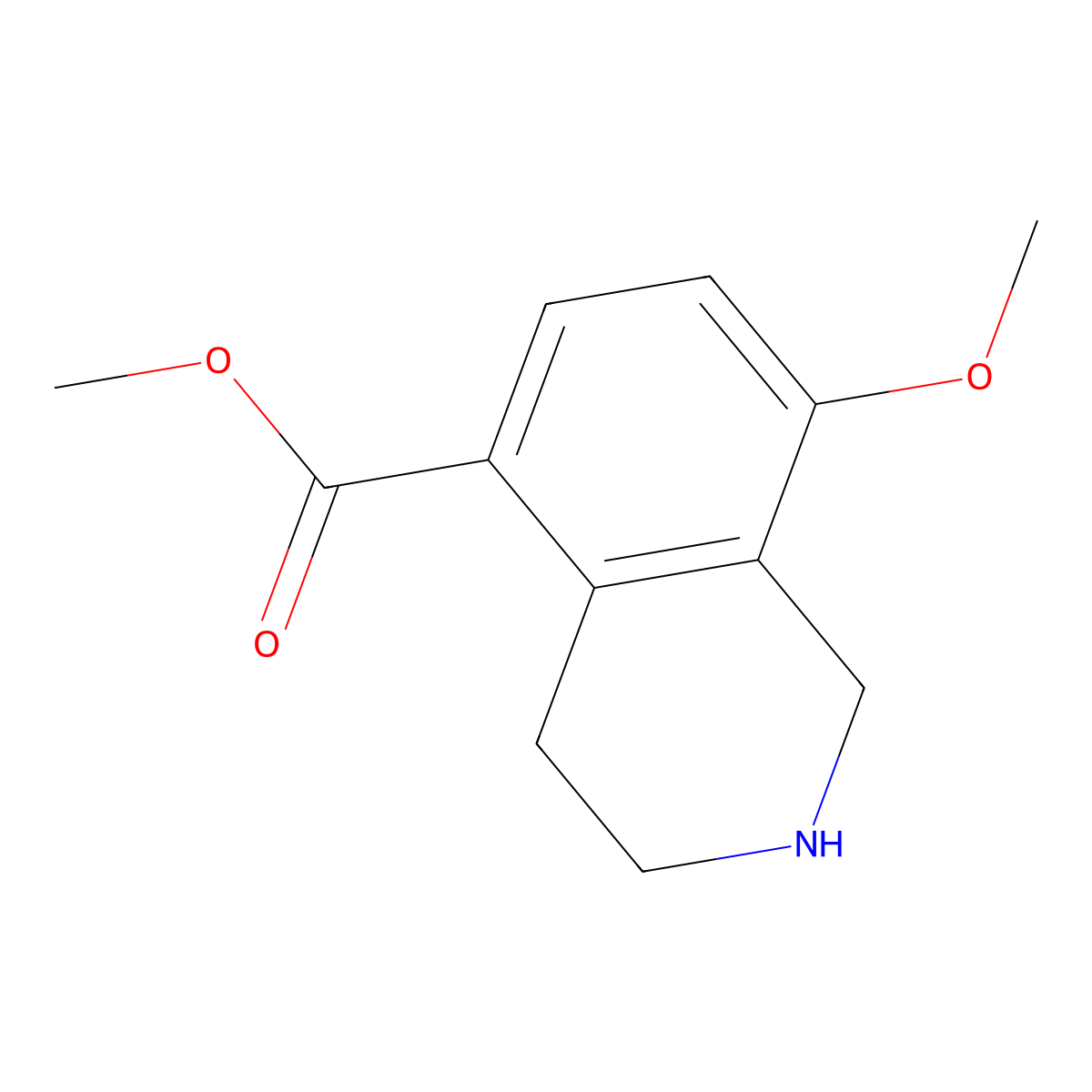 Methyl 8-methoxy-1,2,3,4-tetrahydroisoquinoline-5-carboxylate molecular structure, CAS 152722-51-5