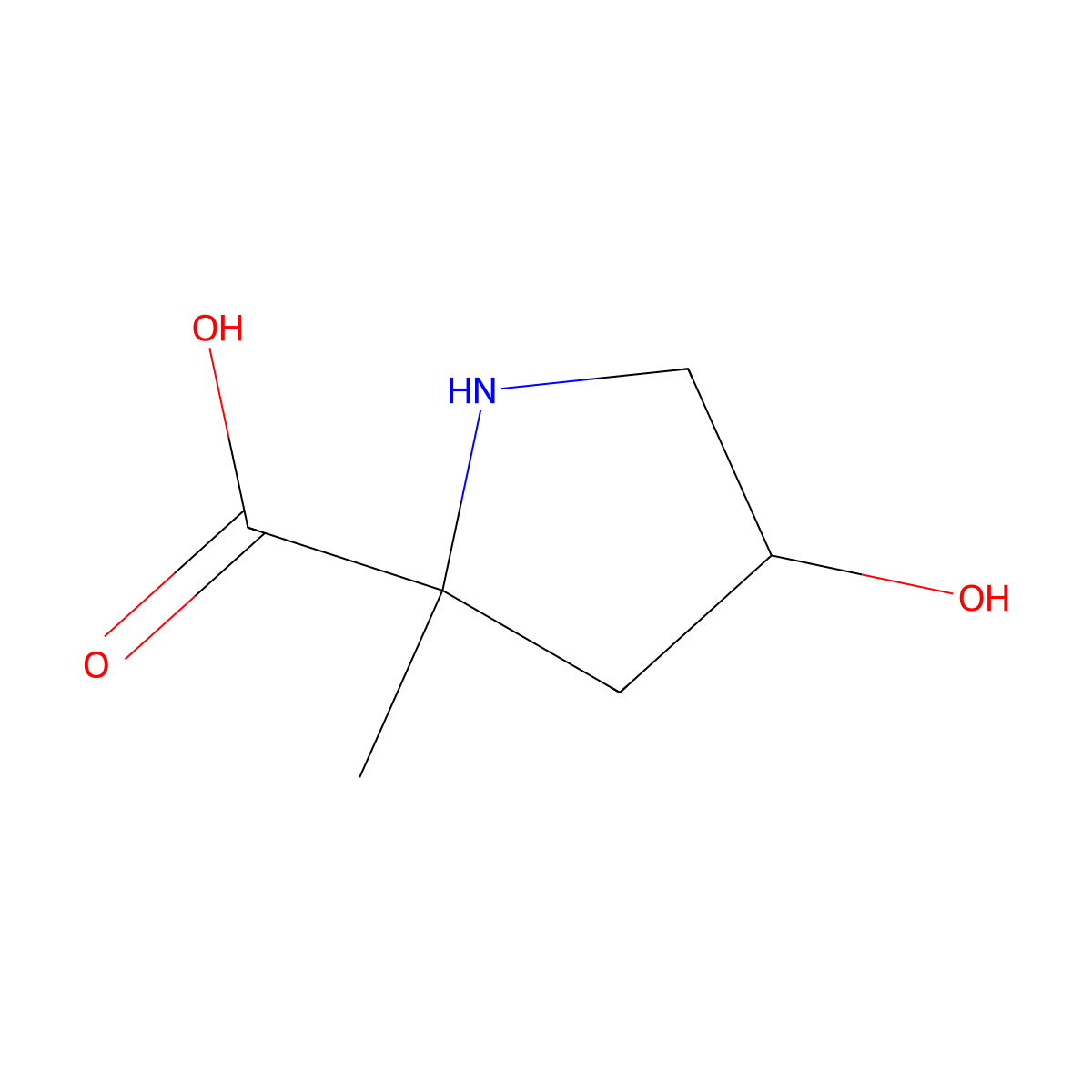 (2S,4S)-4-Hydroxy-2-methylpyrrolidine-2-carboxylic acid molecular structure, CAS 152722-93-5