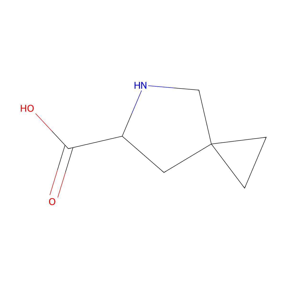 (6S)-5-Azaspiro(2.4)heptane-6-carboxylic acid molecular structure, CAS 152723-57-4
