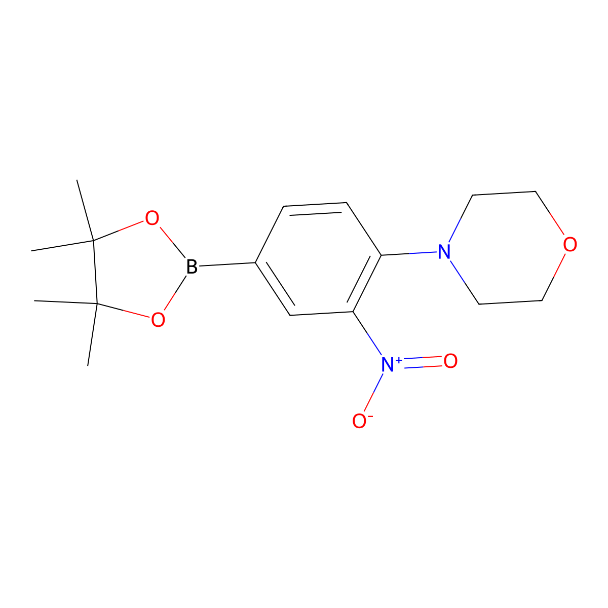 4-[2-Nitro-4-(tetramethyl-1,3,2-dioxaborolan-2-yl)phenyl]morpholine molecular structure, CAS 1527471-35-7