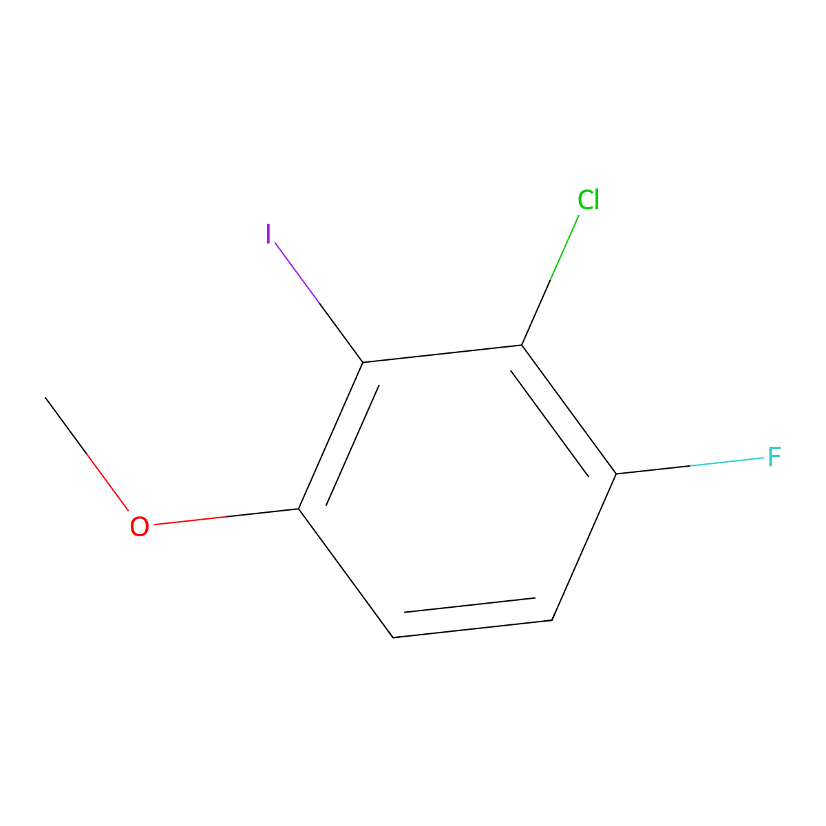 2-Chloro-1-fluoro-3-iodo-4-methoxybenzene molecular structure, CAS 1527476-38-5