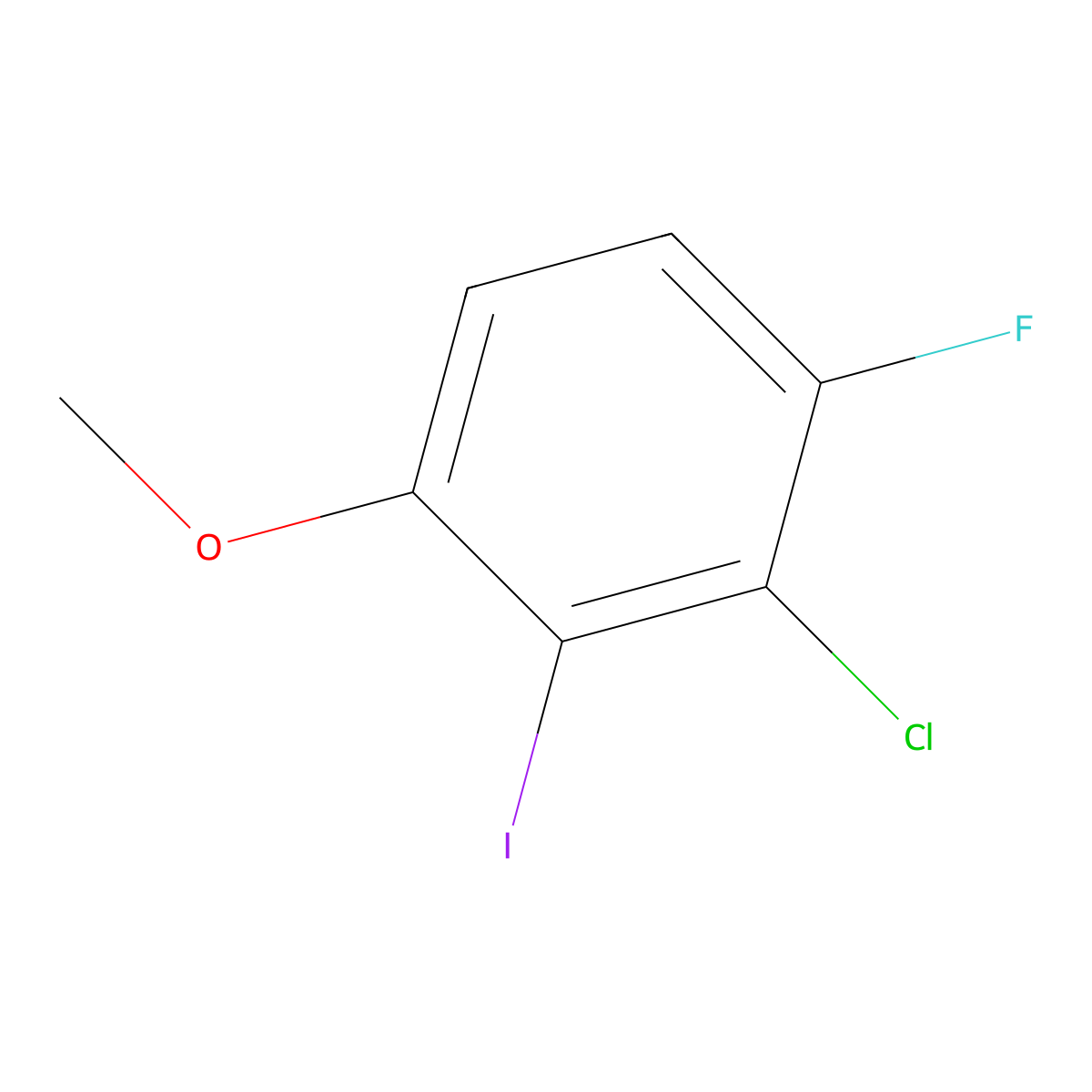 2-Chloro-1-fluoro-3-iodo-4-methoxybenzene molecular structure, CAS 1527476-38-5