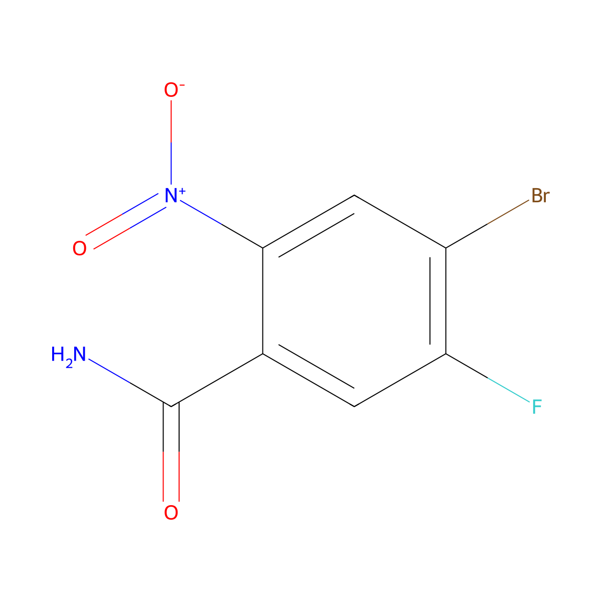 4-Bromo-5-fluoro-2-nitrobenzamide molecular structure, CAS 1527490-62-5