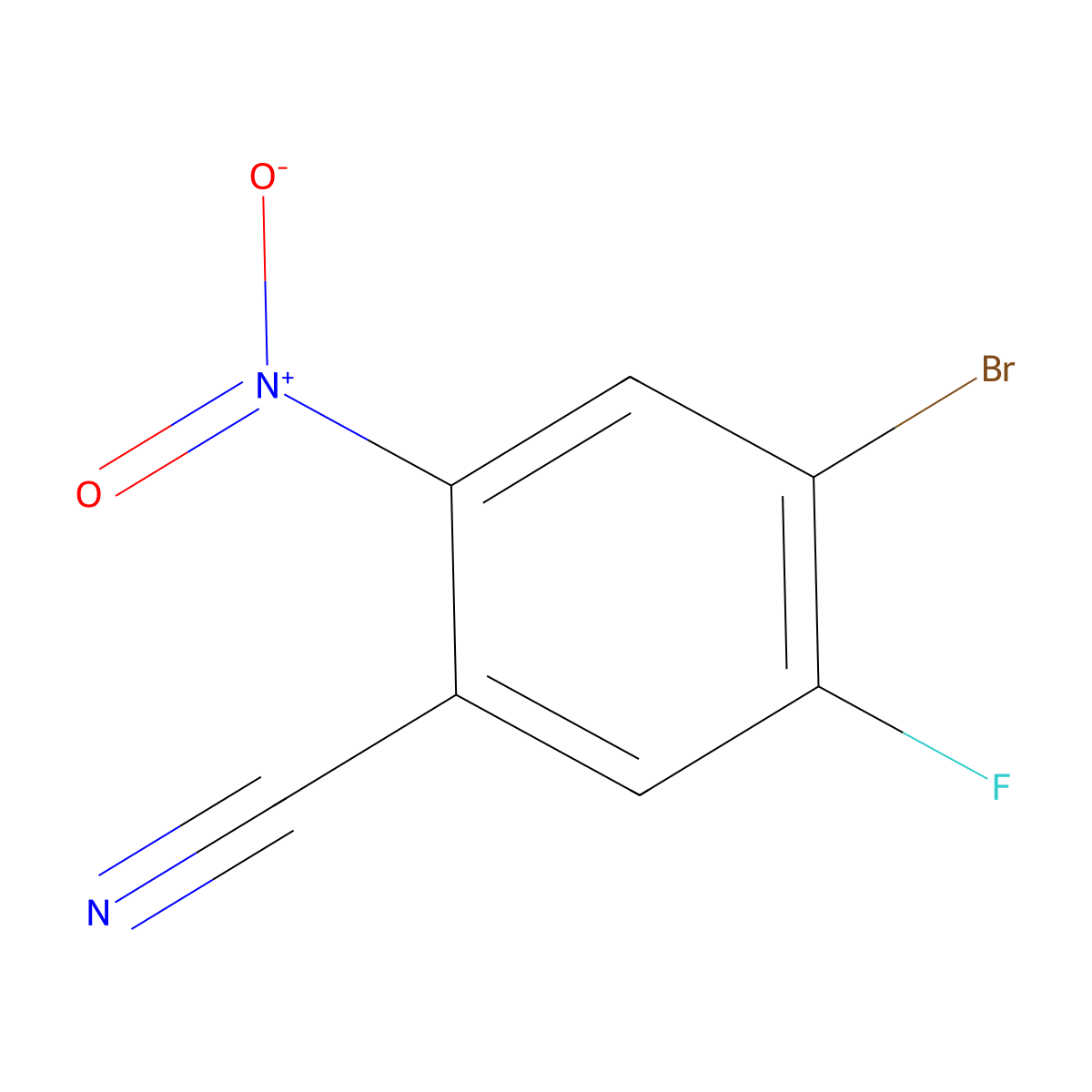 4-Bromo-5-fluoro-2-nitrobenzonitrile molecular structure, CAS 1527490-63-6