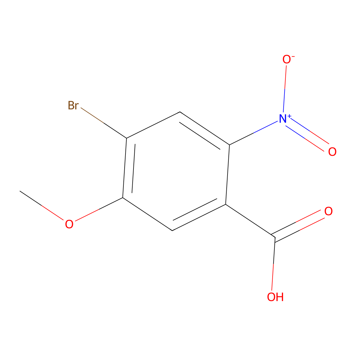 4-Bromo-5-methoxy-2-nitrobenzoic acid molecular structure, CAS 1527490-64-7