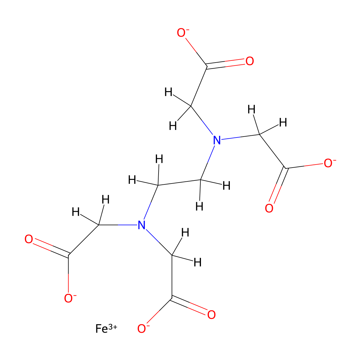 Iron(III)-edta molecular structure, CAS 15275-07-7