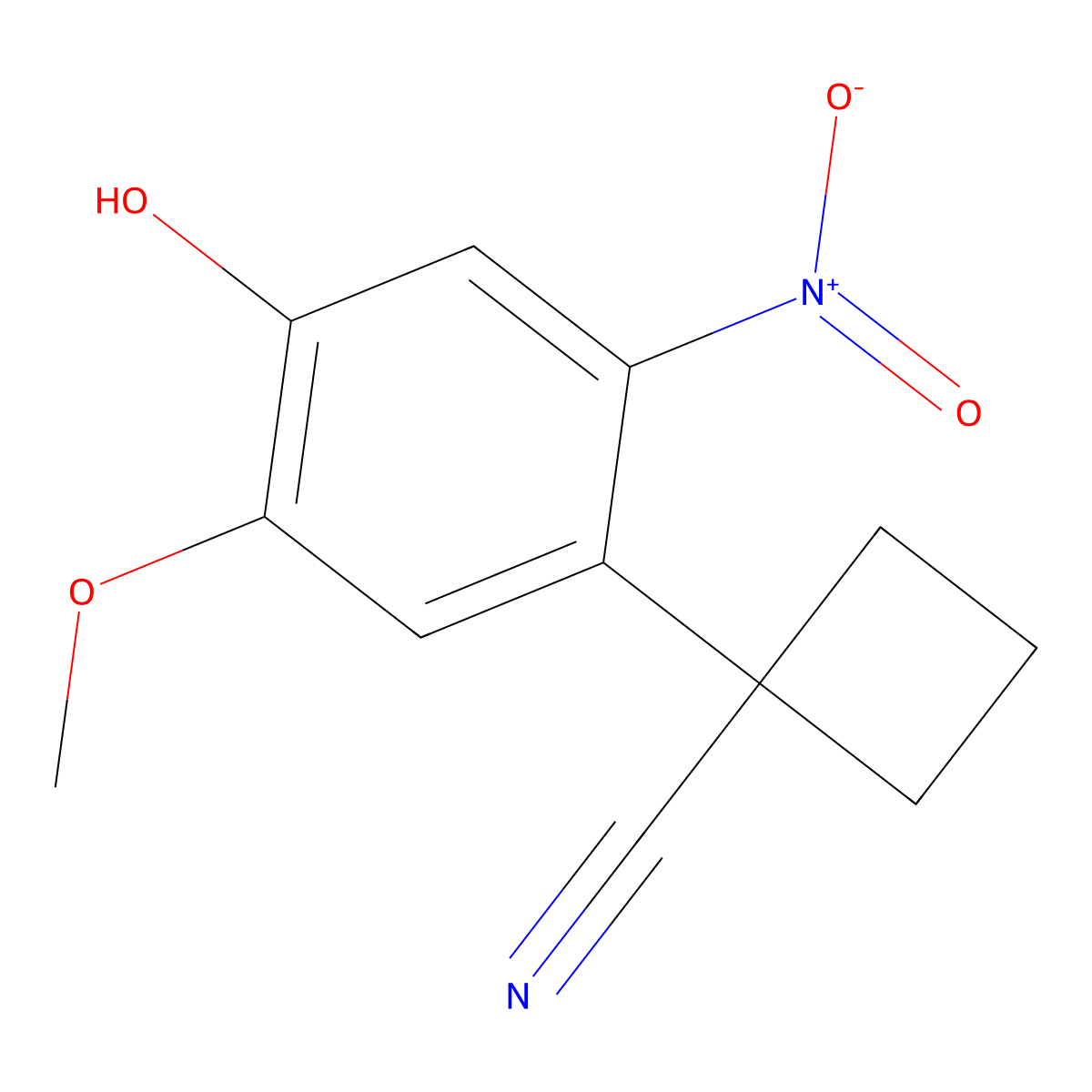 1-(4-Hydroxy-5-methoxy-2-nitrophenyl)cyclobutanecarbonitrile molecular structure, CAS 1527503-23-6
