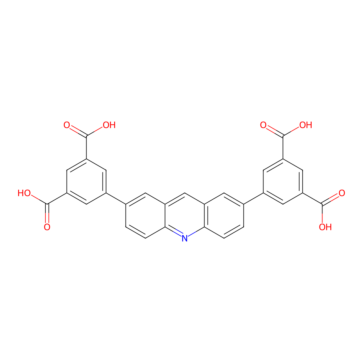5,5'-(Acridine-2,7-diyl)diisophthalic acid molecular structure, CAS 1527507-79-4