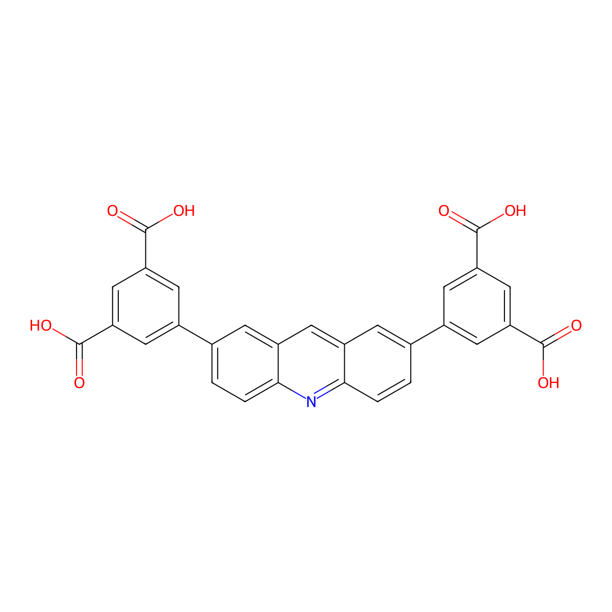 5,5'-(Acridine-2,7-diyl)diisophthalic acid molecular structure, CAS 1527507-79-4