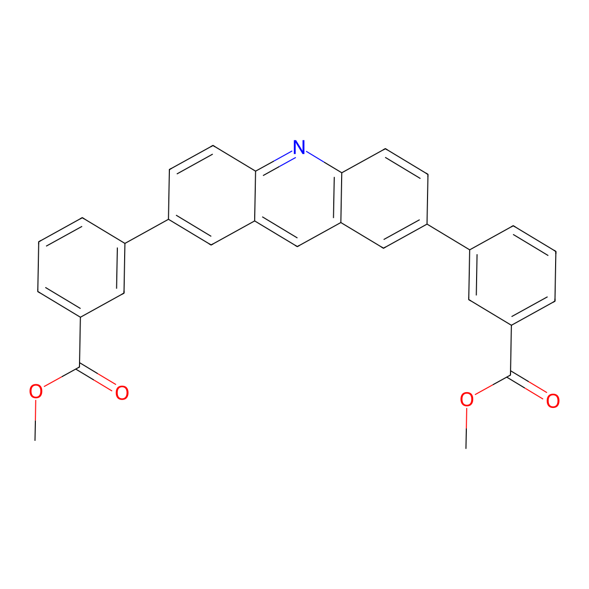 Methyl 3-{7-[3-(methoxycarbonyl)phenyl]acridin-2-yl}benzoate molecular structure, CAS 1527507-80-7