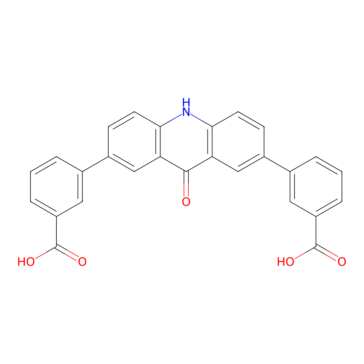 3-[7-(3-Carboxyphenyl)-9-oxo-9,10-dihydroacridin-2-yl]benzoic acid molecular structure, CAS 1527507-81-8