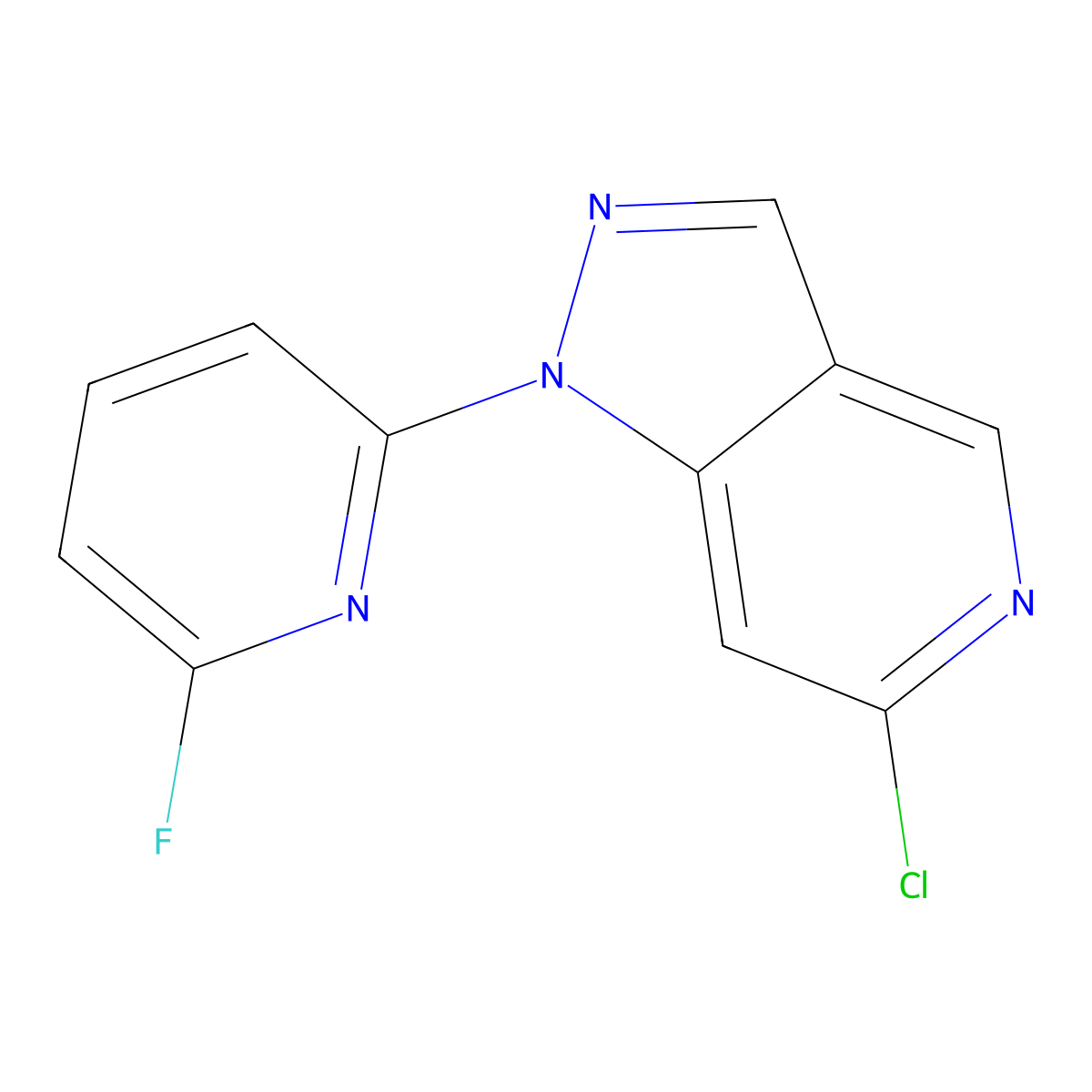 6-Chloro-1-(6-fluoropyridin-2-yl)-1H-pyrazolo[4,3-c]pyridine molecular structure, CAS 1527524-87-3