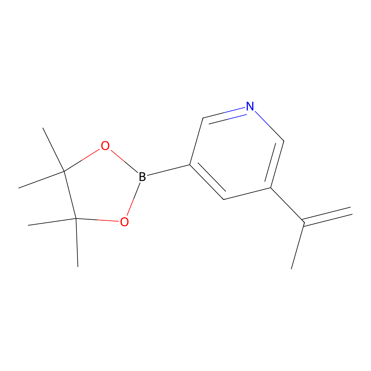 3-(Prop-1-en-2-yl)-5-(4,4,5,5-tetramethyl-1,3,2-dioxaborolan-2-yl)pyridine molecular structure, CAS 1527524-89-5