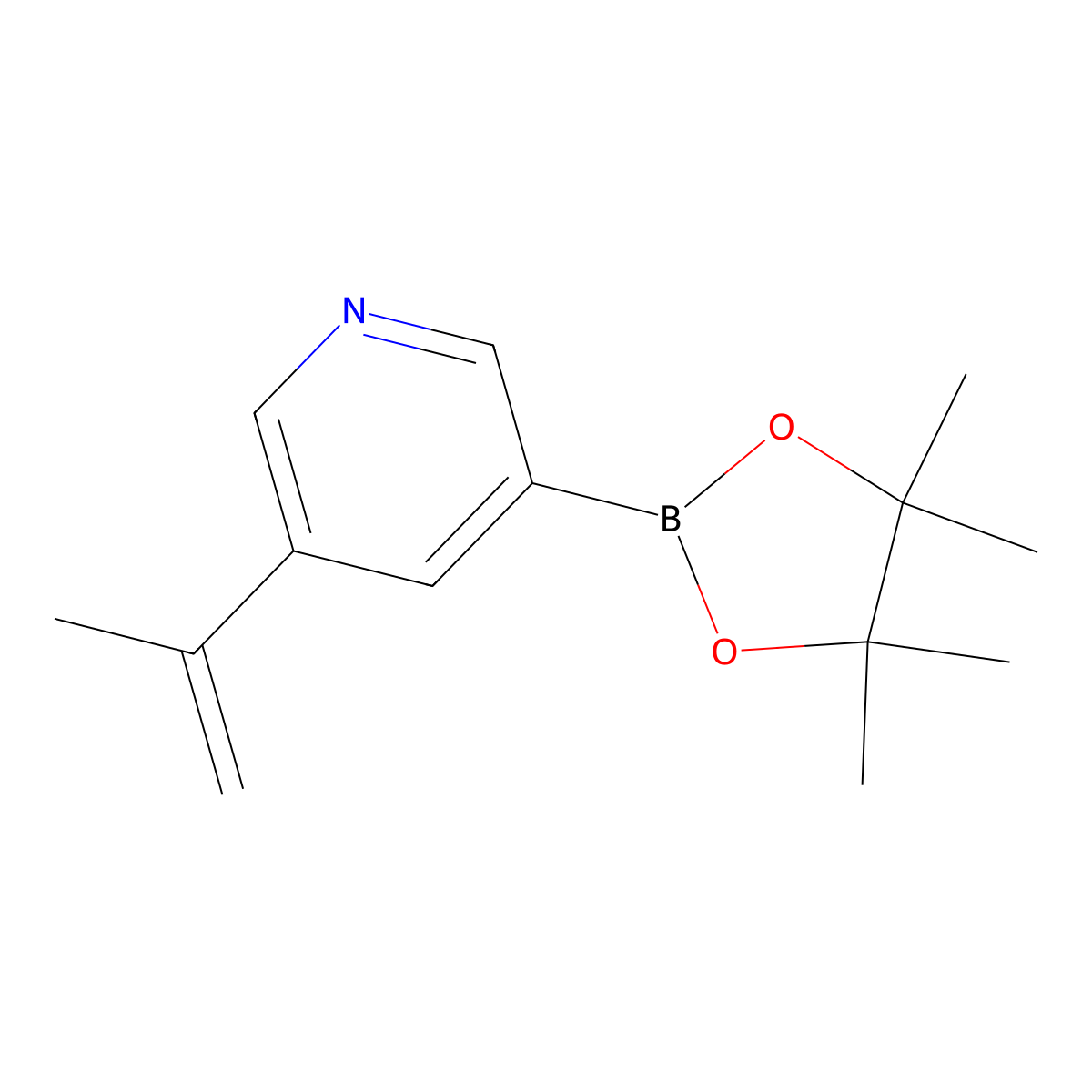3-(Prop-1-en-2-yl)-5-(4,4,5,5-tetramethyl-1,3,2-dioxaborolan-2-yl)pyridine molecular structure, CAS 1527524-89-5